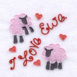 Picture of I Love Ewe. Machine Embroidery Design