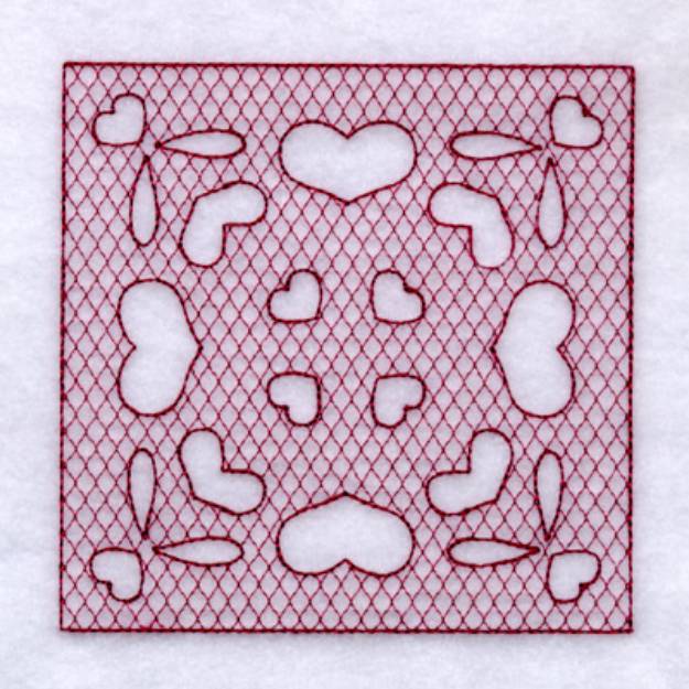 Picture of Flower Hearts Machine Embroidery Design