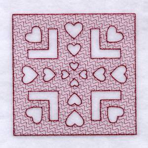 Picture of 16 Hearts Machine Embroidery Design