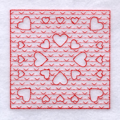 Sweethearts Trapunto Machine Embroidery Design