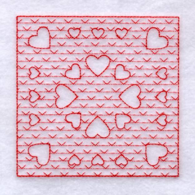 Picture of Sweethearts Trapunto Machine Embroidery Design
