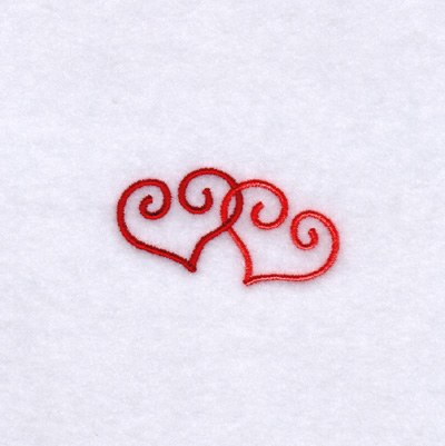 Double Swirly Hearts Machine Embroidery Design