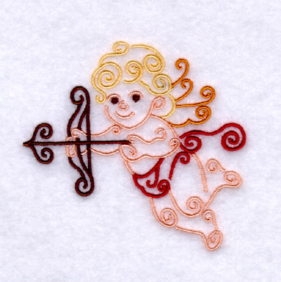 Swirly Cupid Machine Embroidery Design