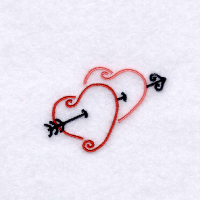 Cupids Swirly Hearts Machine Embroidery Design