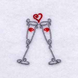 Picture of Valentines Cheer Swirls Machine Embroidery Design