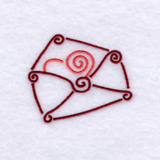 Picture of Heart Envelope Swirls Machine Embroidery Design