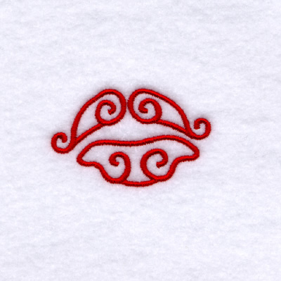 Swirly Kiss Machine Embroidery Design