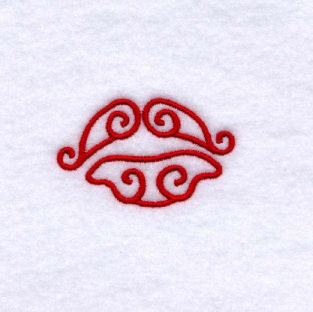 Picture of Swirly Kiss Machine Embroidery Design