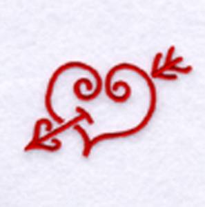 Picture of Cupids Swirly Heart Machine Embroidery Design