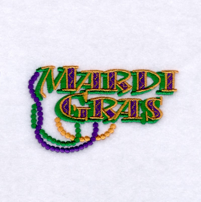 Mardi Gras with Beads Machine Embroidery Design