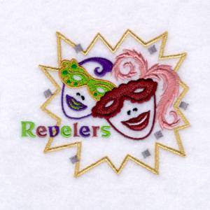 Picture of Mardi Gras Revelers Machine Embroidery Design