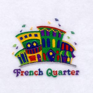 Picture of French Quarter with Buildings Machine Embroidery Design