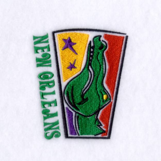 Picture of New Orleans Gator Machine Embroidery Design