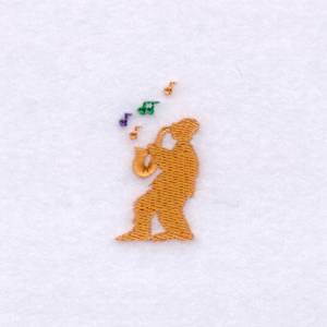 Picture of Saxophone Player Machine Embroidery Design
