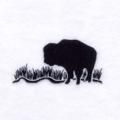 Buffalo Silhouette Scene Machine Embroidery Design