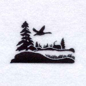 Picture of Goose Silhouette Scene Machine Embroidery Design