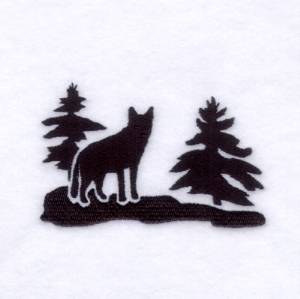 Picture of Fox Silhouette Scene Machine Embroidery Design