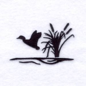 Picture of Duck Silhouette Scene Machine Embroidery Design