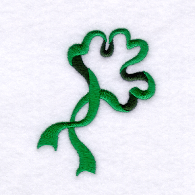 Green Shamrock Ribbon Machine Embroidery Design