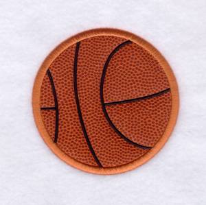 Picture of Basketball Applique (Satin) Machine Embroidery Design