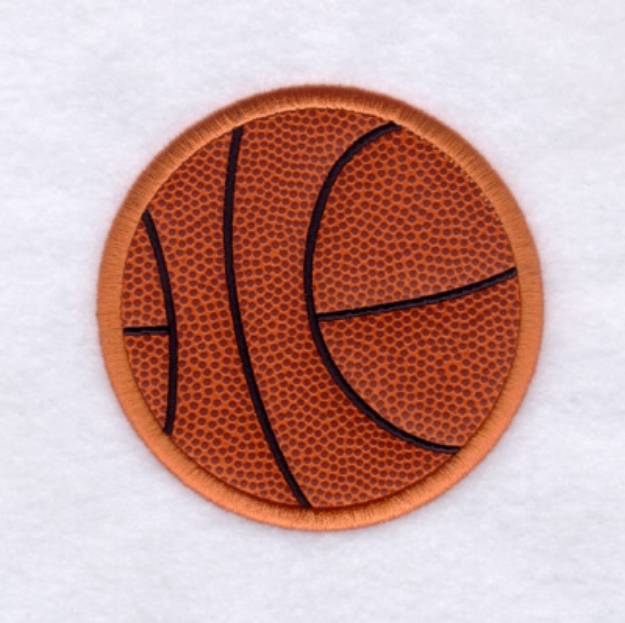 Picture of Basketball Applique (Satin) Machine Embroidery Design