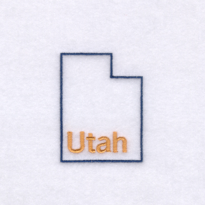 Utah Outline Machine Embroidery Design