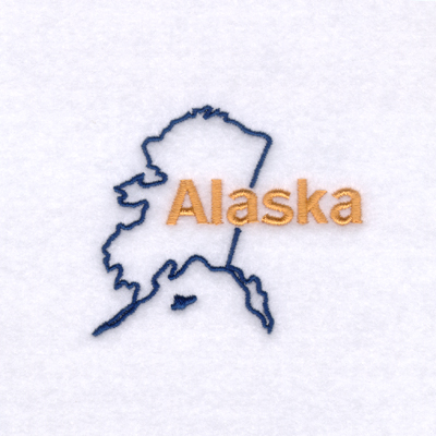 Alaska Outline Machine Embroidery Design