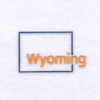 Wyoming Outline Machine Embroidery Design
