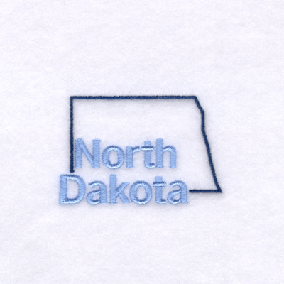 North Dakota Outline Machine Embroidery Design