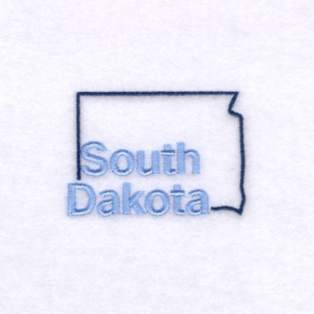 Picture of South Dakota Outline Machine Embroidery Design
