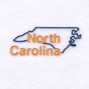 Picture of North Carolina Outline Machine Embroidery Design