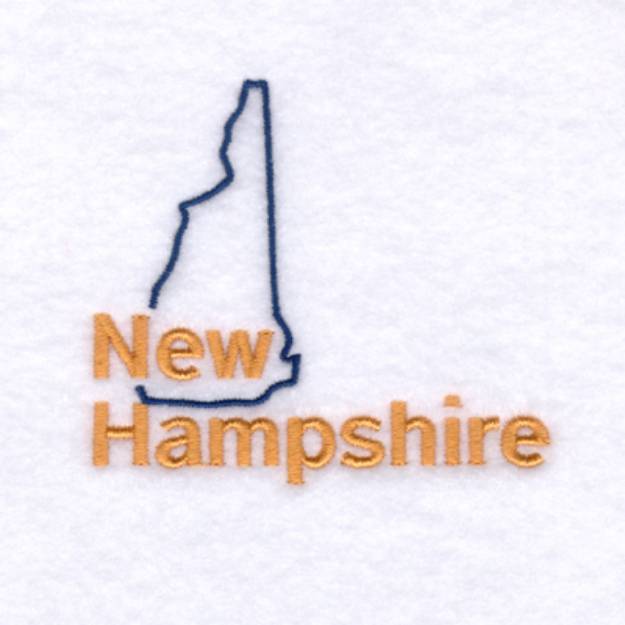 Picture of New Hampshire Outline Machine Embroidery Design