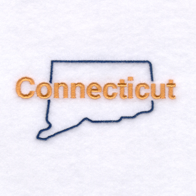 Connecticut Outline Machine Embroidery Design