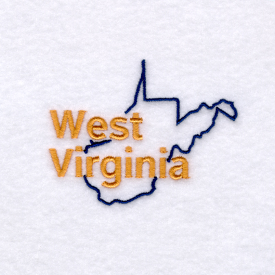 West Virginia Outline Machine Embroidery Design