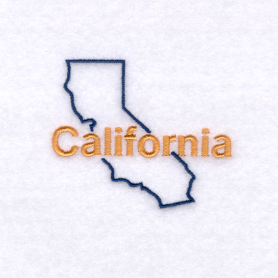 California Outline Machine Embroidery Design