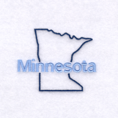 Minnesota Outline Machine Embroidery Design