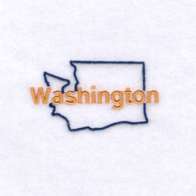 Picture of Washington Outline Machine Embroidery Design