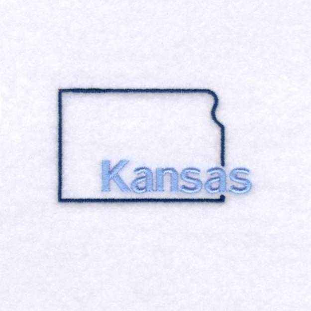 Picture of Kansas Outline Machine Embroidery Design