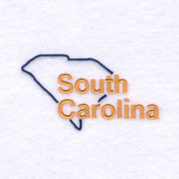 Picture of South Carolina Outline Machine Embroidery Design