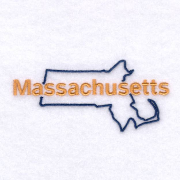 Picture of Massachusetts Outline Machine Embroidery Design