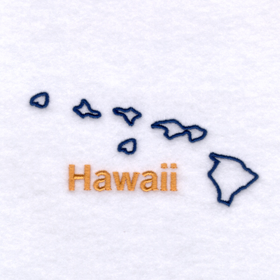 Hawaii Outline Machine Embroidery Design