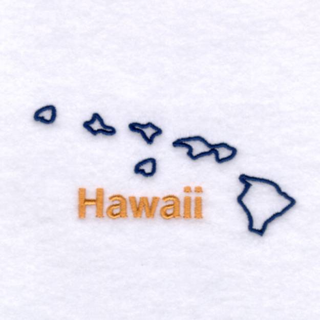 Picture of Hawaii Outline Machine Embroidery Design