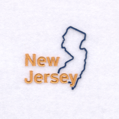 New Jersey Outline Machine Embroidery Design