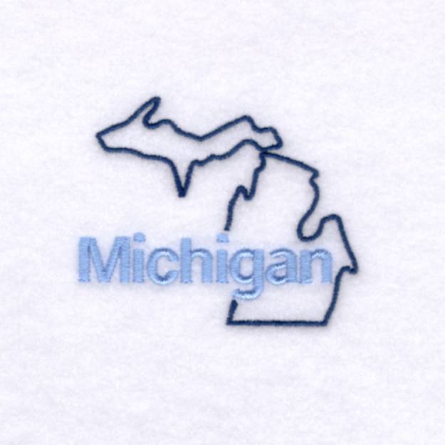 Picture of Michigan Outline Machine Embroidery Design