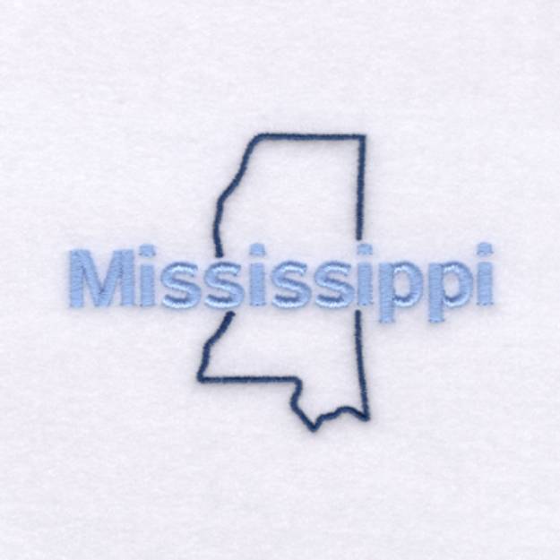 Picture of Mississippi Outline Machine Embroidery Design