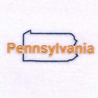 Pennsylvania Outline Machine Embroidery Design