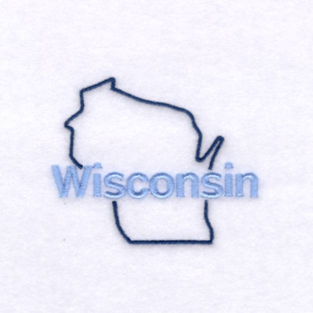 Picture of Wisconsin Outline Machine Embroidery Design