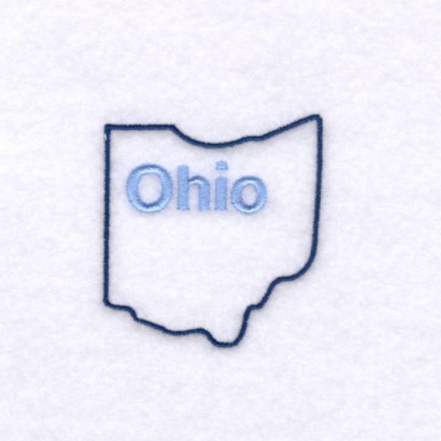 Picture of Ohio Outline Machine Embroidery Design