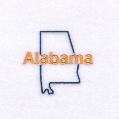 Alabama Outline Machine Embroidery Design