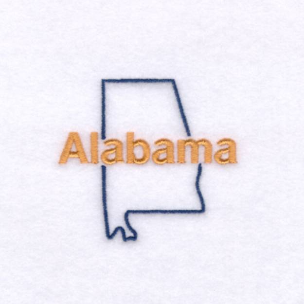 Picture of Alabama Outline Machine Embroidery Design